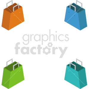 isometric shopping bag vector icon clipart 5