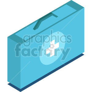 isometric medical bag vector icon clipart 2