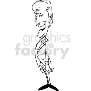 black and white Joe Biden cartoon vector clipart