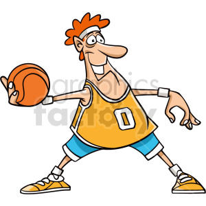 cartoon basketball player passing clipart