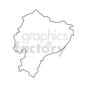 Clipart outline of the country of Ecuador.