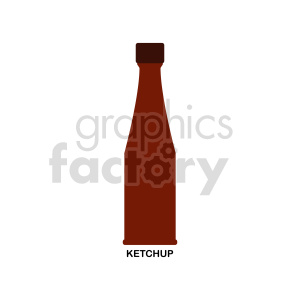 Clipart image of a ketchup bottle with a label that says 'Ketchup'.