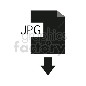 Icon representing the download of a JPG file, featuring a document symbol and a downward arrow.