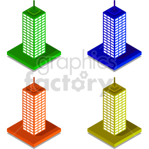 skyscrappers bundle isometric vector clipart
