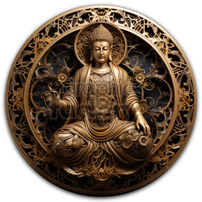 golden mandala religious spirtual circle design