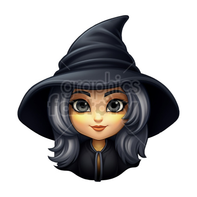 witch female cartoon 3d with black hair