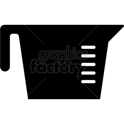 Silhouette of a measuring cup with a handle and measurement lines.