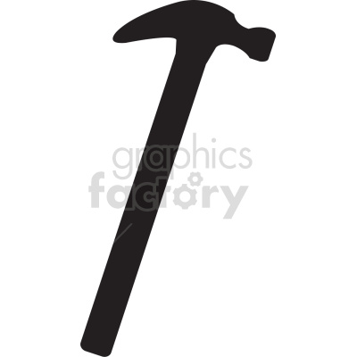 A black silhouette of a hammer with a claw on one end.