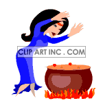 witch making a potion with er cauldron
