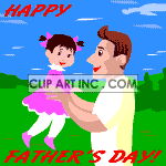 Animated fathers day with father and daughter