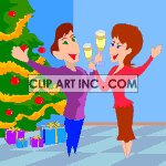 animated gif of couple celebrating new years