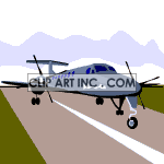 animated airplane on runway