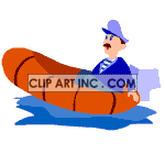 Animated inflatable rescue raft