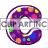 This animated gif is a purple letter c in a Psychedelic style - with lots of flashing colors