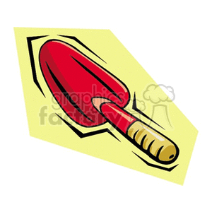 Small red hand-held spade