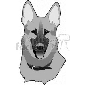   The clipart image features a stylized illustration of a German Shepherd dog
