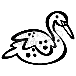 Stylized Black and White Swan