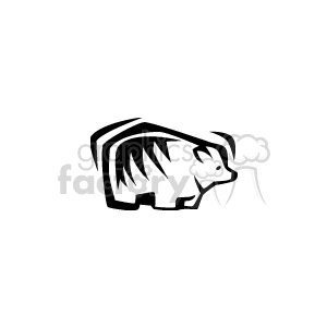 The image is a black and white line art clipart of a bear. It is a simple and abstract design, suitable for various uses such as logos, icons, or decorative purposes.