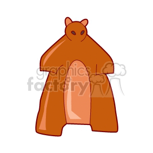 Large abstract cartoon brown bear