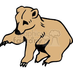 Brown bear cub playing
