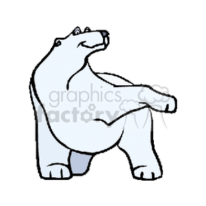 Smiling polar bear with outstretched paw
