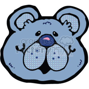 The clipart image shows a cartoon-style blue bear face.