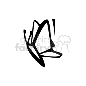 The image is a simple black and white line art depicting a butterfly. It is a stylized representation with clean lines and minimal detail, focusing on the basic shape of the butterfly with its wings, body, and antennae visible.