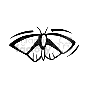 This clipart image features a simplified, stylized depiction of a butterfly with its wings spread. It appears to be designed with minimal lines to represent the outline and few key details of the butterfly.
