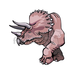 The clipart image features a stylized illustration of a Triceratops, which is a genus of herbivorous ceratopsid dinosaur that first appeared during the late Maastrichtian stage of the late Cretaceous period.