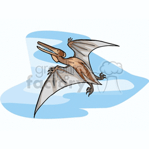 Flying Pterosaur Illustration - Ancient Reptile