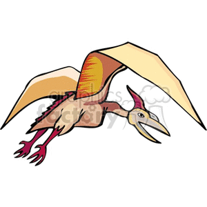 Cartoon Pterosaur - Prehistoric Flying Dinosaur