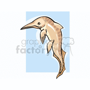 Cartoon Ichthyosaur Illustration - Prehistoric Marine Reptile Clipart