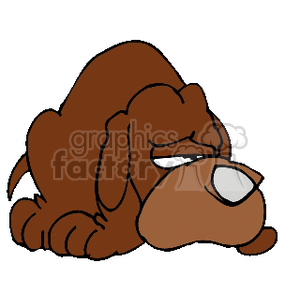 Sad Brown Dog - Depressed or sleepy