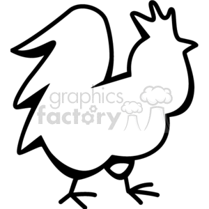 Rooster - Simple Farm Animal Outline