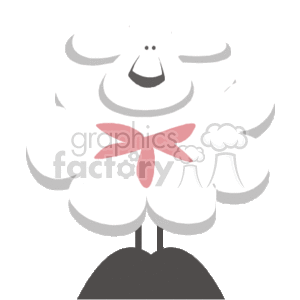   The clipart image shows a stylized sheep or lamb from a farm. It