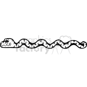 Black and white cartoon snake