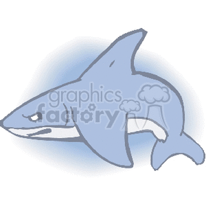 The image is a simple clipart illustration of a shark. It showcases a side view of the shark with a notable dorsal fin and sharp features typical of shark representations, all set against a light background that suggests an aquatic environment.
