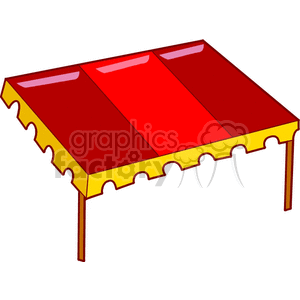 A colorful clipart image of a red and yellow canopy awning