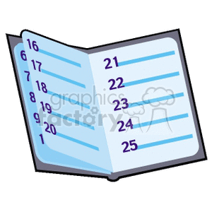 Open Organizer Book with Numbered Pages