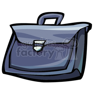 Clipart image of a blue briefcase with a handle and a latch.