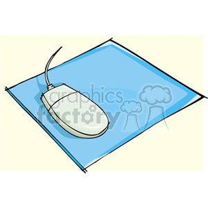 Computer Mouse on Blue Mouse Pad