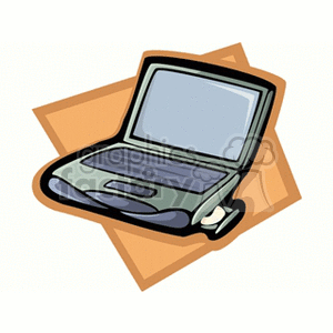 Cartoon of an Open Laptop