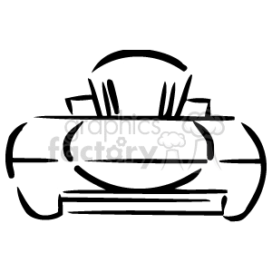 A simple black and white line drawing of a printer