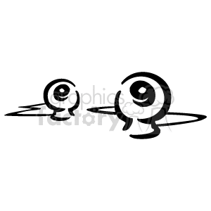 Abstract clipart image depicting two stylized webcams in simple outline design