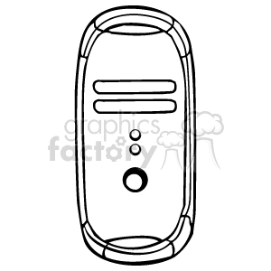 Clipart image of a computer tower case with front panel design.