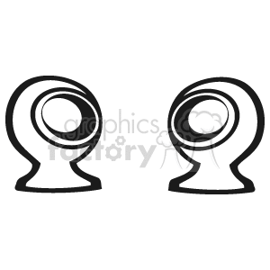 Black and white clipart image of two webcam icons facing each other.