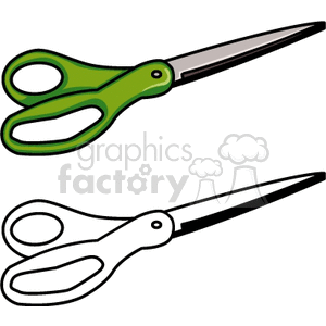 Green and Black & White Scissors