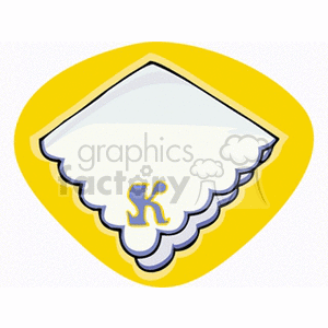 Scalloped Handkerchief with 'K' Monogram