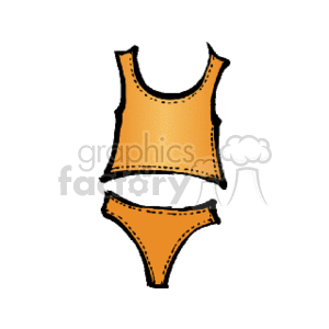 The clipart image displays a two-piece clothing set which consists of a sleeveless top, resembling a tank top, and a pair of briefs or underwear.