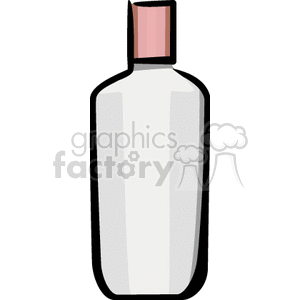 A clipart image of a white bottle with a pink cap.